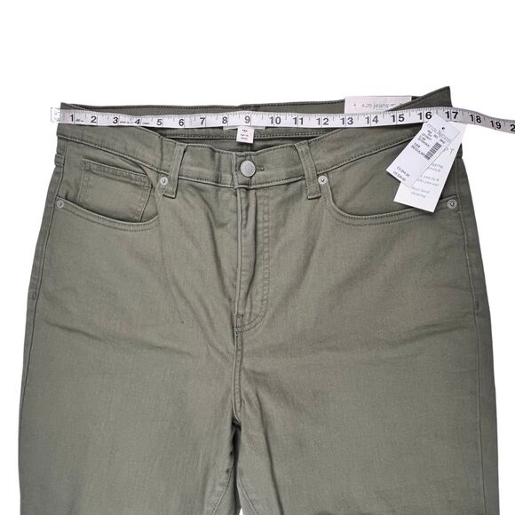 M Jeans Pants 14W Olive Green Neutral Tone Denim Casual Skinny High Rise Jeans - Picture 3 of 14